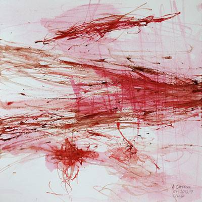 Australian Indigenous (Aboriginal and Torres Strait Islander) artwork by VICTORIA CATTONI of Miscellaneous Artists. The title is 01.2012/7 SING. [VC_wp1-6_2012] (Watercolour on Paper)