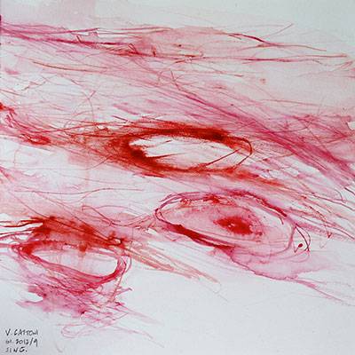 Australian Indigenous (Aboriginal and Torres Strait Islander) artwork by VICTORIA CATTONI of Miscellaneous Artists. The title is 01.2012/9 SING. [VC_wp1-7_2012] (Watercolour on Paper )