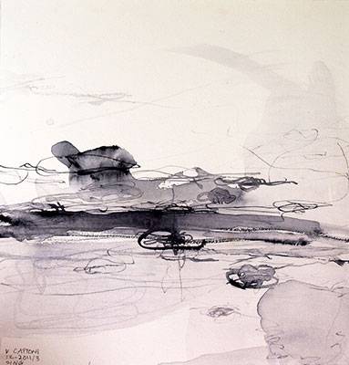 Australian Indigenous (Aboriginal and Torres Strait Islander) artwork by VICTORIA CATTONI of Miscellaneous Artists. The title is 12.2011/5 SING. [VC_wp1-2_2011] (Watercolour on Paper)