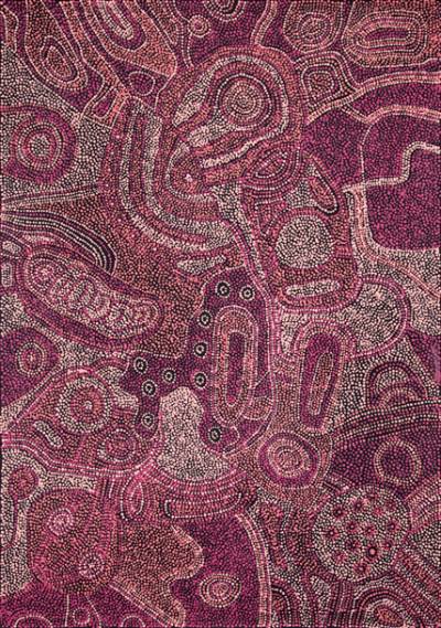 Australian Indigenous (Aboriginal and Torres Strait Islander) artwork by BETTY KUNTIWA PUMANI of Mimili Maku Arts. The title is Antara. [161-2012] (Acrylic on Linen)