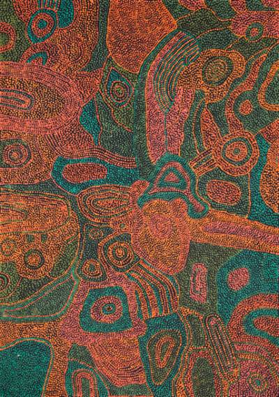 Australian Indigenous (Aboriginal and Torres Strait Islander) artwork by BETTY KUNTIWA PUMANI of Mimili Maku Arts. The title is Antara. [301-2012] (Acrylic on Linen)