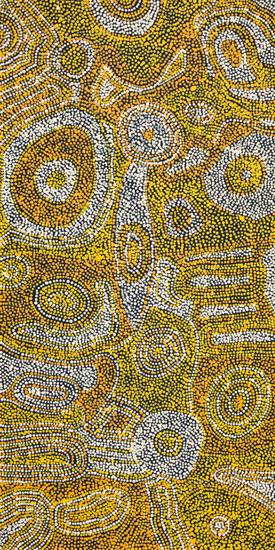 Australian Indigenous (Aboriginal and Torres Strait Islander) artwork by BETTY KUNTIWA PUMANI of Mimili Maku Arts. The title is Antara. [336-2012] (Acrylic on Linen)