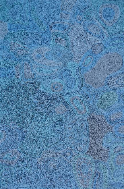 Australian Indigenous (Aboriginal and Torres Strait Islander) artwork by BETTY KUNTIWA PUMANI of Mimili Maku Arts. The title is Antara. [217-13] (Acrylic on Linen)