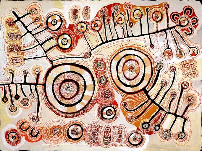Australian Indigenous (Aboriginal and Torres Strait Islander) artwork by TUPPY NGINTJA GOODWIN of Mimili Maku Arts. The title is Antara. [411-18] (Acrylic on Linen)