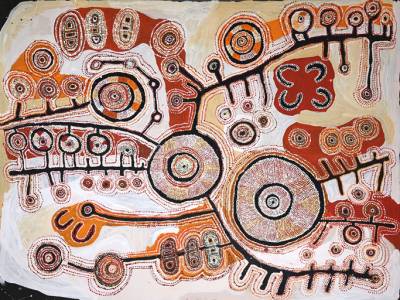 Australian Indigenous (Aboriginal and Torres Strait Islander) artwork by TUPPY NGINTJA GOODWIN of Mimili Maku Arts. The title is Antara. [55-19] (Acrylic on Linen)