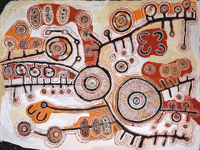 Australian Indigenous (Aboriginal and Torres Strait Islander) artwork by TUPPY NGINTJA GOODWIN of Mimili Maku Arts. The title is Antara. [55-19] (Acrylic on Linen)
