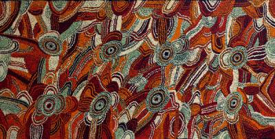 Australian Indigenous (Aboriginal and Torres Strait Islander) artwork by YURPIYA LIONEL of Ernabella Artists. The title is Anumara. [261-11] (Acrylic on Canvas)