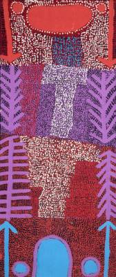 Australian Indigenous (Aboriginal and Torres Strait Islander) artwork by TIGER YALTANGKI of Iwantja Artists. The title is Apu Hills. [911-12] (Acrylic on Canvas)