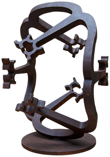 Australian Indigenous (Aboriginal and Torres Strait Islander) artwork by GREG JOHNS of Miscellaneous Artists. The title is At The Centre (There Is Nothing) 2012. [GJ201607002_3/15] (Solid Mild Steel)