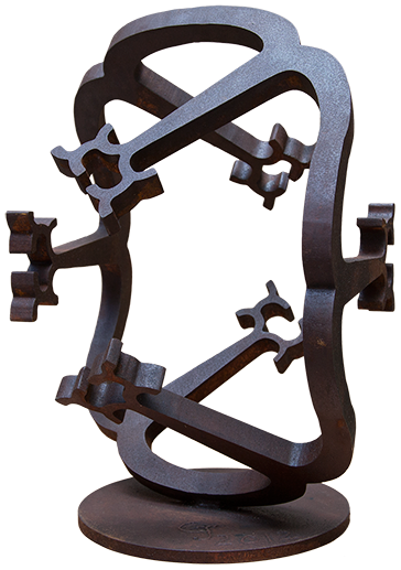 Australian Indigenous (Aboriginal and Torres Strait Islander) artwork by GREG JOHNS of Miscellaneous Artists. The title is At The Centre (There Is Nothing) 2012. [GJ201607002_3/15] (Solid Mild Steel)