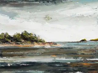 Australian Indigenous (Aboriginal and Torres Strait Islander) artwork by AMANDA PENROSE HART of Miscellaneous Artists. The title is Beach Coffs Harbour. [APH201612006] (Oil on Canvas)