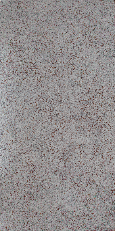 Australian Indigenous (Aboriginal and Torres Strait Islander) artwork by WUKUN WANAMBI of Buku-Larrnggay Mulka (Yirrkala). The title is Bamurrungu. [4677V] (Natural Earth Pigments on Board)