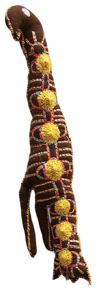 Australian Indigenous (Aboriginal and Torres Strait Islander) artwork by DULCIE SHARPE of Yarrenyty Arltere Artists (YALC). The title is Beautiful Long Bird. [219-15] (Soft Sculpture)