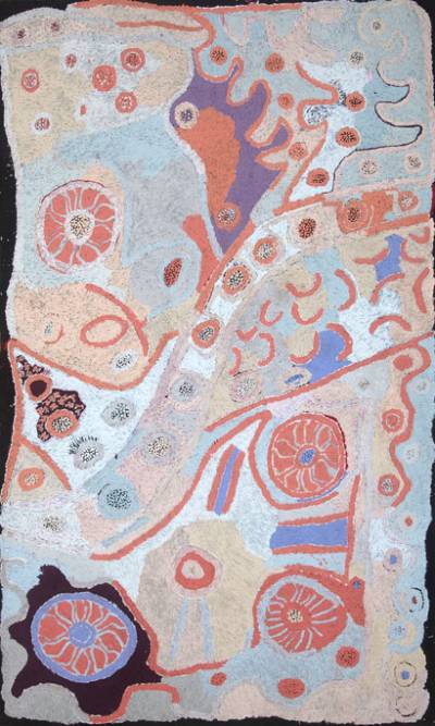 Australian Indigenous (Aboriginal and Torres Strait Islander) artwork by ANGKALIYA CURTIS of Tjungu Palya Artists. The title is Billynya. [12479] (Acrylic on Linen)