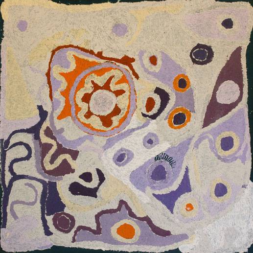 Australian Indigenous (Aboriginal and Torres Strait Islander) artwork by ANGKALIYA CURTIS of Tjungu Palya Artists. The title is Billynya. [13326] (Acrylic on Linen)