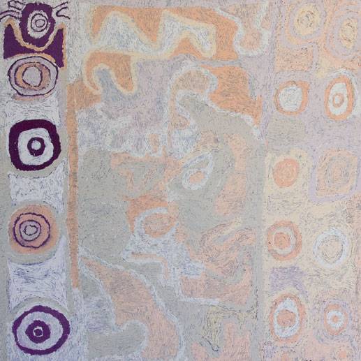 Australian Indigenous (Aboriginal and Torres Strait Islander) artwork by ANGKALIYA CURTIS of Tjungu Palya Artists. The title is Billynya. [13334] (Acrylic on Linen)