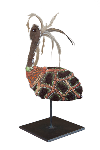 Australian Indigenous (Aboriginal and Torres Strait Islander) artwork by RHONDA SHARPE of Yarrenyty Arltere Artists (YALC). The title is Bird. [149-14] (Soft Sculpture)