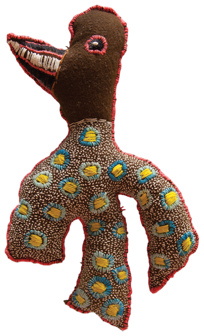 Australian Indigenous (Aboriginal and Torres Strait Islander) artwork by RHONDA SHARPE of Yarrenyty Arltere Artists (YALC). The title is Bird Wings and Beak. [259-15] (Soft Sculpture)