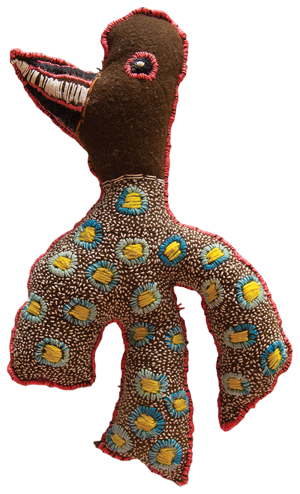 Australian Indigenous (Aboriginal and Torres Strait Islander) artwork by RHONDA SHARPE of Yarrenyty Arltere Artists (YALC). The title is Bird Wings and Beak. [259-15] (Soft Sculpture)