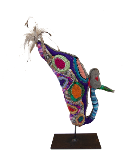 Australian Indigenous (Aboriginal and Torres Strait Islander) artwork by ROXANNE OLIVER of Yarrenyty Arltere Artists (YALC). The title is Bird with Long Neck. [142-14] (Soft Sculpture)