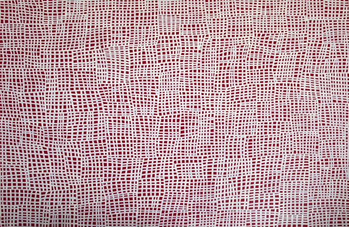 Australian Indigenous (Aboriginal and Torres Strait Islander) artwork by ABIE LOY of Miscellaneous Artists. The title is Body Painting. [GAAL05051377] (Synthetic Polymer on Belgian Linen)