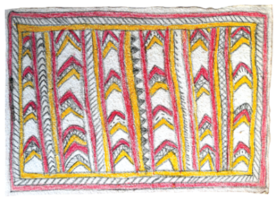 Australian Indigenous (Aboriginal and Torres Strait Islander) artwork by FATE SAVARI (ISAWDI) of Omie Artists. The title is Buboriano’e - Beaks of the Papuan Hornbill. [14-232] (Pencil and Ink on Paper)