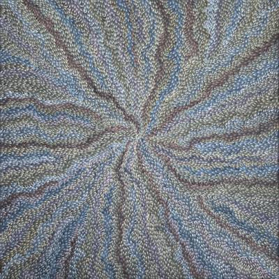 Australian Indigenous (Aboriginal and Torres Strait Islander) artwork by ABIE LOY of Miscellaneous Artists. The title is Bush Leaves - Trellis. [GAAL10091571] (Synthetic Polymer on Belgian Linen)