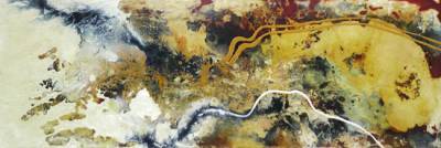 Australian Indigenous (Aboriginal and Torres Strait Islander) artwork by DAVID KELLY of Miscellaneous Artists. The title is Bush Track 3. [DK1206008] (Oil & Acrylic on Board)