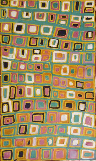 Australian Indigenous (Aboriginal and Torres Strait Islander) artwork by TATULI NAPARRULA of Ikuntji Artists. The title is Bush Tucker. [IK05TNK386] (Acrylic on Canvas)