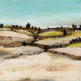 Australian Indigenous (Aboriginal and Torres Strait Islander) artwork by AMANDA PENROSE HART of Miscellaneous Artists. The title is Coast II. [APH201706011] (Oil on Canvas)