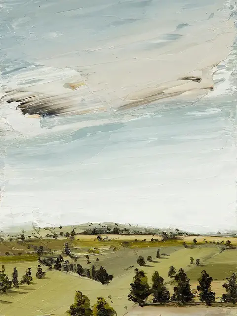 Australian Indigenous (Aboriginal and Torres Strait Islander) artwork by AMANDA PENROSE HART of Miscellaneous Artists. The title is Creancey 2. [APH201706016] (Oil on Board)