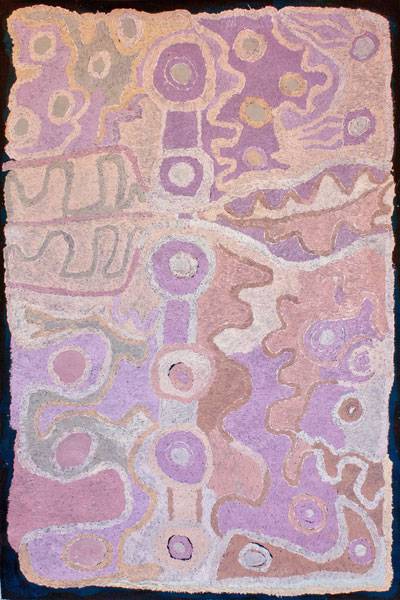 Australian Indigenous (Aboriginal and Torres Strait Islander) artwork by ANGKALIYA CURTIS of Tjungu Palya Artists. The title is Cave Hill. [13033] (Acrylic on Linen)