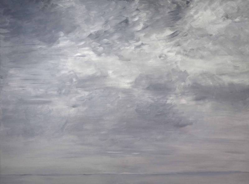 Australian Indigenous (Aboriginal and Torres Strait Islander) artwork by ODILE REGNIER of Miscellaneous Artists. The title is Ciel gris. [IMG_1872] (Acrylic on canvas)