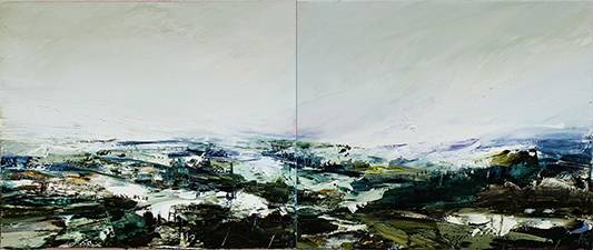 Australian Indigenous (Aboriginal and Torres Strait Islander) artwork by AARON KINNANE of Miscellaneous Artists. The title is Creancey Mornings 16. [AK201711013] (Oil on Linen)