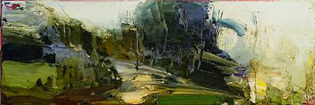 Australian Indigenous (Aboriginal and Torres Strait Islander) artwork by AARON KINNANE of Miscellaneous Artists. The title is Creancey Mornings 17. [AK201711014] (Oil on Linen)