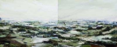 Australian Indigenous (Aboriginal and Torres Strait Islander) artwork by AARON KINNANE of Miscellaneous Artists. The title is Creancey Mornings 22. [AK201711019] (Oil on Linen)