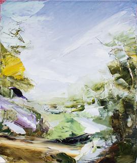 Australian Indigenous (Aboriginal and Torres Strait Islander) artwork by AARON KINNANE of Miscellaneous Artists. The title is Creancey Mornings 3. [AK201711003] (Oil on Linen)