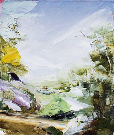 Australian Indigenous (Aboriginal and Torres Strait Islander) artwork by AARON KINNANE of Miscellaneous Artists. The title is Creancey Mornings 3. [AK201711003] (Oil on Linen)