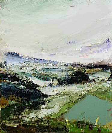 Australian Indigenous (Aboriginal and Torres Strait Islander) artwork by AARON KINNANE of Miscellaneous Artists. The title is Creancey Mornings 4. [AK201711004] (Oil on Linen)