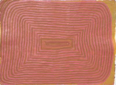 Australian Indigenous (Aboriginal and Torres Strait Islander) artwork by EUNICE NAPANANGKA JACK of Ikuntji Artists. The title is Deep Water Rockholes at Tjukurla. [IKP95EJ02] (Acrylic on Paper)