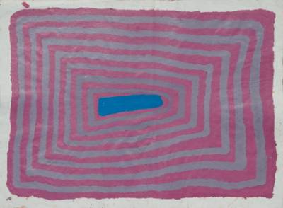 Australian Indigenous (Aboriginal and Torres Strait Islander) artwork by EUNICE NAPANANGKA JACK of Ikuntji Artists. The title is Deep Water Rockholes at Tjukurla. [IKP96EJ19] (Acrylic on Paper)