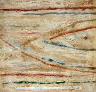 Australian Indigenous (Aboriginal and Torres Strait Islander) artwork by LINDSAY HARRIS of Miscellaneous Artists. The title is Doorntj (Harvest coming together). [09 - Doorntj (Harvest coming together)] (Pigment, Resin and Clay on Hemp)