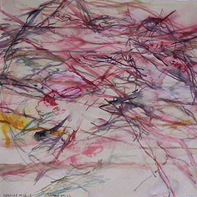 Australian Indigenous (Aboriginal and Torres Strait Islander) artwork by VICTORIA CATTONI of Miscellaneous Artists. The title is Drawing 09.12 - 3. [VC_wp2-3_2012] (Watercolour on Paper)