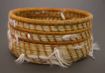 Australian Indigenous (Aboriginal and Torres Strait Islander) artwork by GILLIAN GARVIE of Baluk Artists. The title is Drought. [118-18] (Found Materials and Fibres)