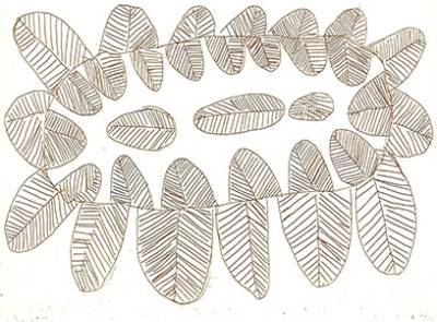 Australian Indigenous (Aboriginal and Torres Strait Islander) artwork by NGARRALJA TOMMY MAY of Mangkaja Artists. The title is Dui. [P008/09-10/30] (Etching - Edition of 30)