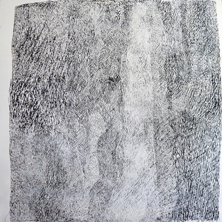 Australian Indigenous (Aboriginal and Torres Strait Islander) artwork by NGARRALJA TOMMY MAY of Mangkaja Artists. The title is Flat Country and Hills. [312/19] (Etching on Metal/Enamel Spray Paint)