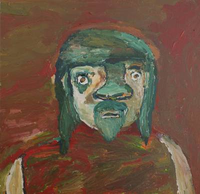 Australian Indigenous (Aboriginal and Torres Strait Islander) artwork by ADRIAN ROBERTSON of Mwerre Anthurre Artists (Bindi Inc). The title is Family in Yalpirakinu. [555-22] (Acrylic on Canvas)