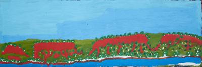 Australian Indigenous (Aboriginal and Torres Strait Islander) artwork by ALISON INKAMALA of Tangentyere Artists. The title is Finke River, Ntaria. [AI11C5140] (Acrylic on Canvas)