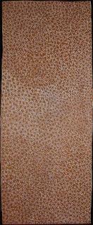Australian Indigenous (Aboriginal and Torres Strait Islander) artwork by GULUMBU YUNUPINGU of Buku-Larrnggay Mulka (Yirrkala). The title is Ganyu. [3662L] (Bark Painting)