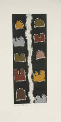 Australian Indigenous (Aboriginal and Torres Strait Islander) artwork by BLANDINA BARNEY of Warmun Artists. The title is Gumbubayin. [WACPI08/10] (Etching - edition of 40)